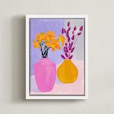 "Color Still" - Art Print in Orange, Purple, Pink by Marta Crea - Framed Canvas