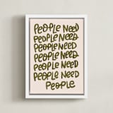 "People Need People" - Art Print in Hunter by Lissabeth Anglin - Framed Canvas