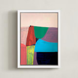 "Tomales Road: Dawn" - Art Print in Cotton Candy Pink by Poppy Dodge - Framed Canvas