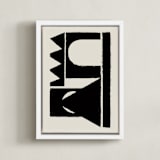 "Paper collage" - Art Print in Blackish by Stefania Copertini - Framed Canvas
