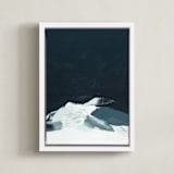 "Evening in Tahoe" - Art Print in dark navy blue by Caryn Owen - Framed Canvas