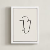 "Face Study II" - Art Print in Creamy White by Chelsea Petaja - Framed Canvas