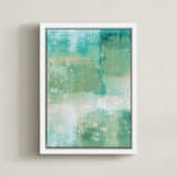 "Go with the Flow I" - Art Print in Celadon by Courtney Crane - Framed Canvas