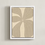 "Beige Flower" - Art Print in Sand Beige by Alisa Galitsyna - Framed Canvas