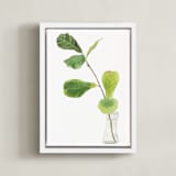 "Clipping" - Art Print in summer green by Monica Loos - Framed Canvas