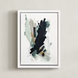 "Mark No. 5" - Art Print in Navy Blue by Kara Schlabaugh - Framed Canvas