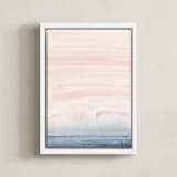 "Cascading Sky" - Art Print in Blush Pink by Little Valley Studio - Framed Canvas