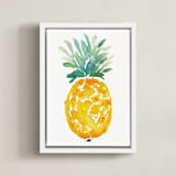 "ananas " - Art Print in fresh pineapple by Kiana Lee - Framed Canvas