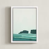"Abstract Pacific Seascape Diptych 1" - Art Print in Greenish Turquoise by Caryn Owen - Framed Canvas