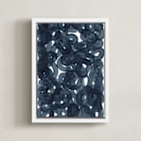 "Indigo Ink" - Art Print in Indigo by Erin McCluskey Wheeler - Framed Canvas