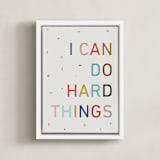 "I Can Do Hard Things" - Art Print in Oatmeal by Annette Allen - Framed Canvas