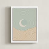 "Sun and Moon II" - Art Print in Duck Egg Blue by Zani van Zyl - Framed Canvas