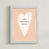 "you belong here" - Art Print in blush by Lindsay Stetson Thompson - Framed
