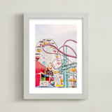 "Twist and Turn" - Art Print in Pale Blush Pink by Irene Suchocki - Framed