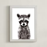"Baby Raccoon" - Art Print in umber by Cass Loh - Framed