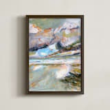 "Broken Perfection" - Art Print in Storm Blue by Jill Myer - Framed