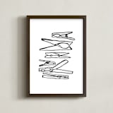 "Clothespins 2" - Art Print in Inky Black by Elliot Stokes - Framed