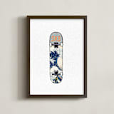 "SK8 Deck - Wave" - Art Print in Blues and Grays by Celeste Duffy - Framed