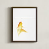 "Aquatic High Jump 1 of 3" - Art Print in carrot peel by Deborah Chou - Framed