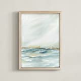 "Shimmering Coast II" - Art Print in Azure by Nicoletta Savod - Framed