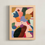 "Height" - Art Print in blue beige by FERNANDA MARTINEZ - Framed
