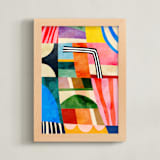 "Summer blocks" - Art Print in Rainbow by Mojca Dolinar - Framed
