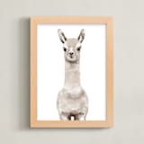 "Baby Animal Llama" - Art Print in Milky foam by Cass Loh - Framed