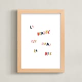 "Beauty is in the Street" - Art Print in Navy by June Letters Studio - Framed