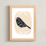 "Birdie" - Art Print in Tangerine Dream by Alicia Youngken - Framed