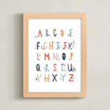 "ABC Doodles" - Art Print in Muted Rainbow by Kacey Floyd - Framed