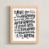"I Love You in the Morning" - Art Print in Black by Laura Bolter - Framed