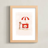 "Hot Dog Cart" - Art Print in Red by Itsy Belle Studio - Framed