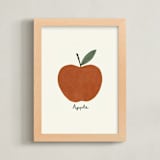 "Round Fruit Duo 1" - Art Print in Fuji Red by Betsy Siber - Framed