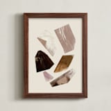 "Compositional Shapes 1" - Art Print in Leather by Melanie Severin - Framed