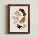 "Compositional Shapes 2" - Art Print in Leather by Melanie Severin - Framed