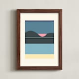 "Horizons Set 2" - Art Print in Beach Bliss Blue by Roseanne Kenny - Framed