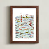 "Snapshot of a party in the sea" - Art Print in colorful neutral by Bethania Lima - Framed
