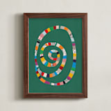 "Whirl of Colors" - Art Print in Shamrock Green by Alisa Galitsyna - Framed