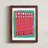 "Colorful Chess" - Art Print in Tropical by Simona Camp - Framed