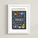 "The Hundred Acre Woods from Disney's Winnie The Pooh" - Personalized Art Print in Navy by JeAnna Casper - Framed