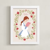 "Disney's Belle Library" - Personalized Art Print in Rose by Jamie Alexander - Framed