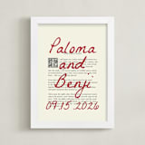 "Books & Lovers" - Custom Print in Red Ink by Helena Vitto - Framed