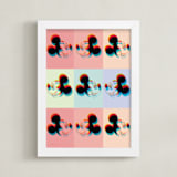 "3D Mickey Mouse" - Art Print in Sherbet by Emanuela Carratoni - Framed