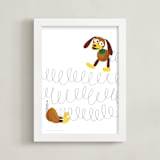 "Slinky Dog Saves the Day" - Art Print in Bark by Jackie Crawford - Framed