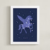 "Disney's Pegasus Stars Are Born" - Art Print in Purple by Rebecca Smith - Framed