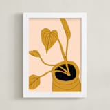 "My Heart Grows" - Art Print in Mustard by Alicia Schultz - Framed
