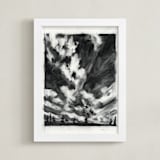 "plume" - Art Print in Charcoal by Kelly Johnston - Framed