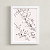 "magnolia study" - Art Print in peach by Qing Ji - Framed