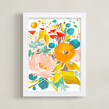 "Upward" - Art Print in Blue green by Jess Franks - Framed