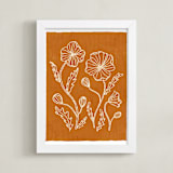 "Poppy Joy" - Art Print in Burnt Orange by Angel Walker - Framed
